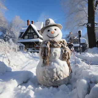 Snowman in a winter landscape