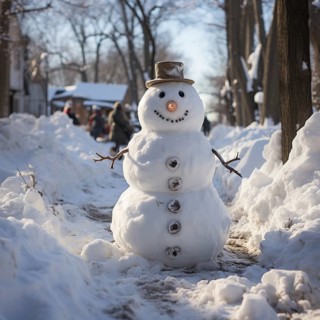 Snowman in a winter landscape