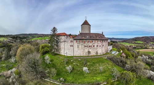 Aerial view of Reichenberg Castle