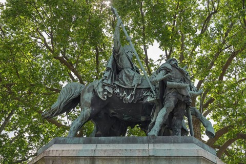 Equestrian statue of Charlemagne and his guards