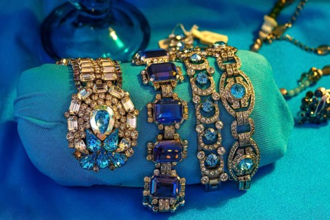 Rhinestone jewellery decorated on fabric