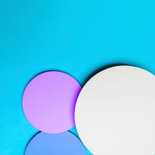 Abstract circles with drop shadows blue background design