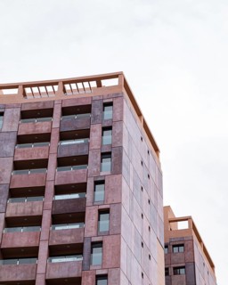 Architectural apartment building city with copy space