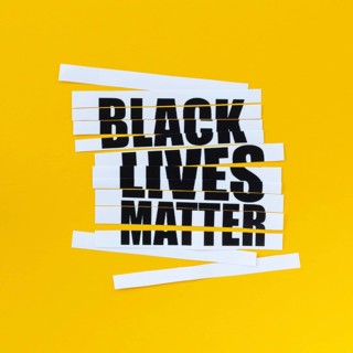 Black lives matter message with yellow background