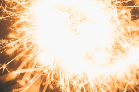 Close up abstract burning sparkler