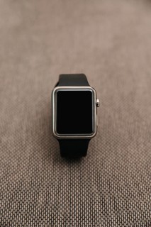 Close up black smartwatch