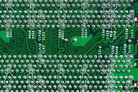 Detailed view computer circuit board