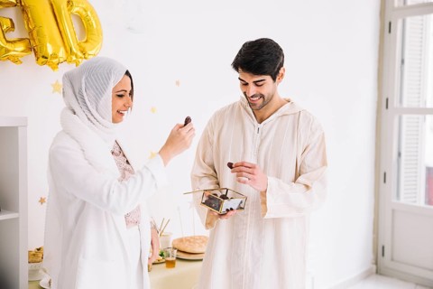 Eid concept with group friends