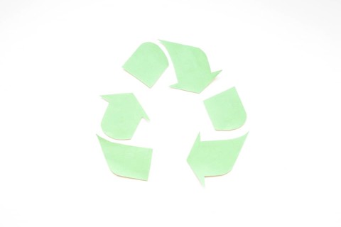 Green paper recycle logo