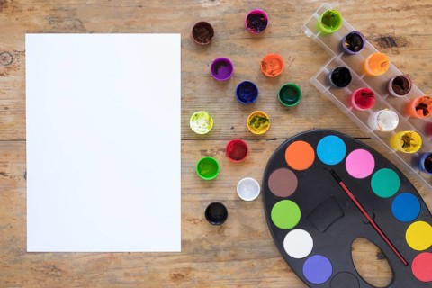 Lay out painting stationery paper