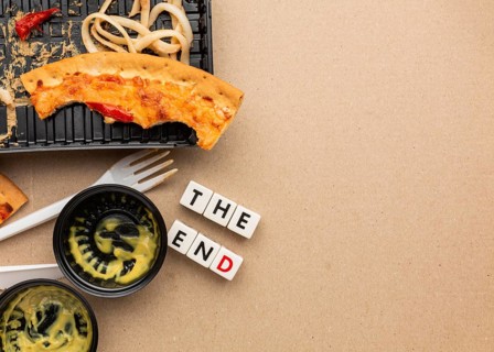 Leftover pizza food end quote copy space