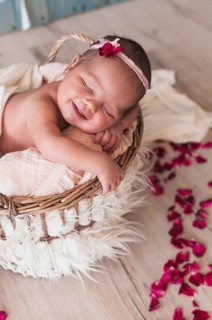 Little baby sleeping happily