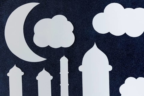Mosque clouds made paper