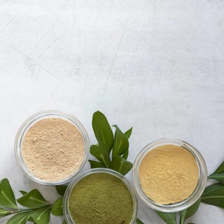 Natural spa sand bowls leaves