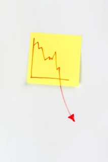 Note with chart economy decreasing