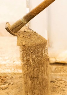 Old hoe digging ground