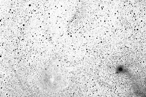 Overhead view bath bomb foam water