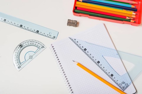 Pencils near math supplies