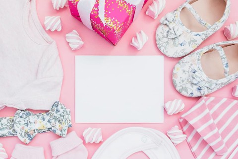 Pink composition newborn clothes