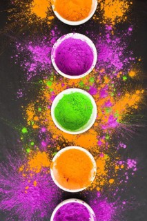 Plates with different powders table