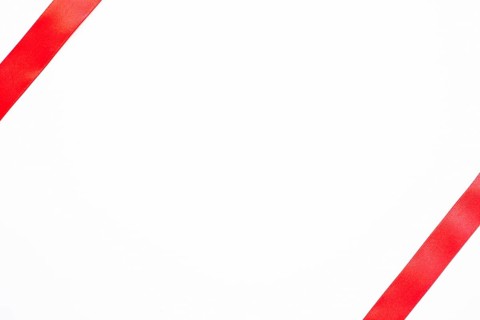 Red ribbon blank white background