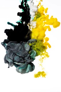 Slowly dissolving colored inks