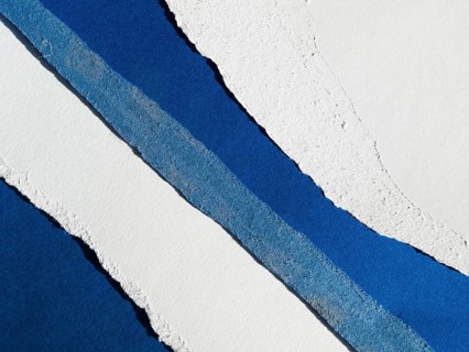 Tears blue paper