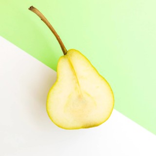 Top view half pear