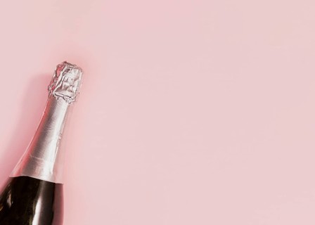 Unopened bottle champagne new year