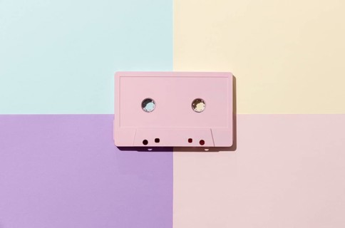 Vintage cassette tape arrangement