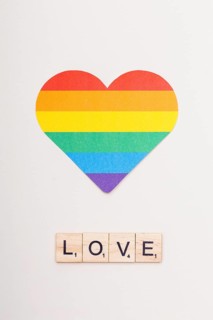 Word love wooden cubes lgbt heart