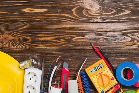 Workshop with electrical tools