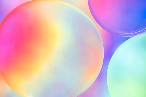 Abstract colorful oil bubbles blurred background