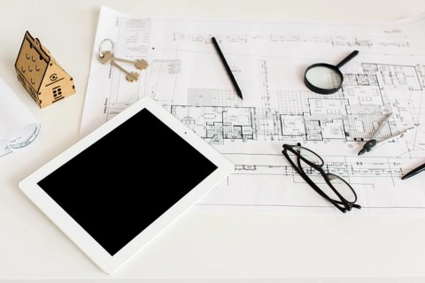 Architecture project tablet mockup