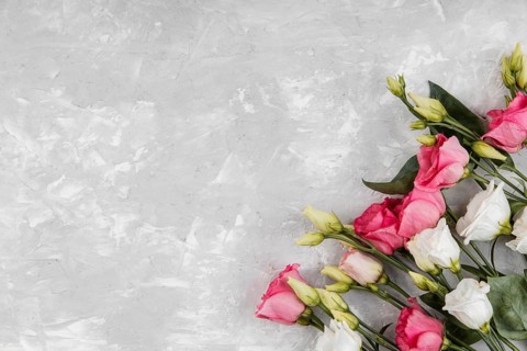 Beautiful roses assortment with copy space