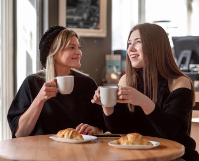 Best friends spending some time together with good coffee