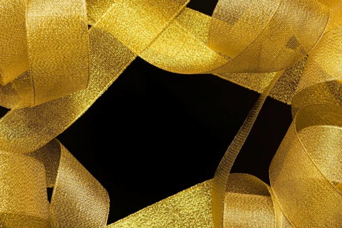 Border from golden ribbon