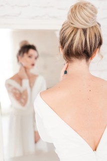 Bride with wedding dress