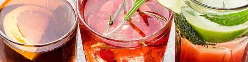Close up mix long drinks