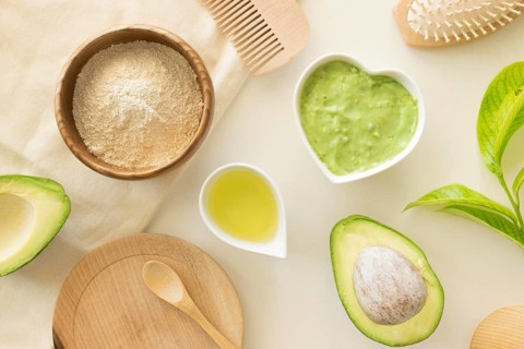 Composition spa treatment avocado items