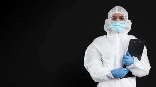 Doctor wearing protective medical equipment