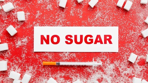 Flat lay no sugar message