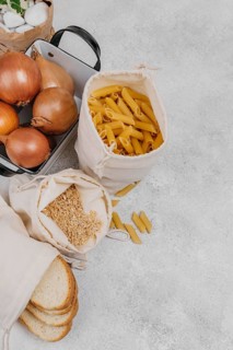 Flat lay pantry food ingredients