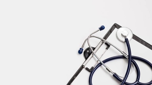 Frame with stethoscope copy space