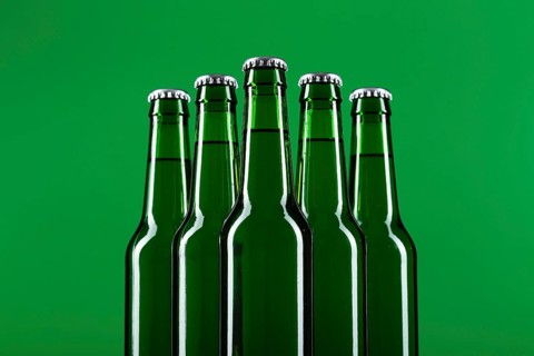 Low angle beer bottle pack