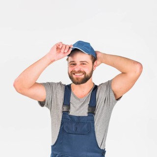 Man overall putting cap head
