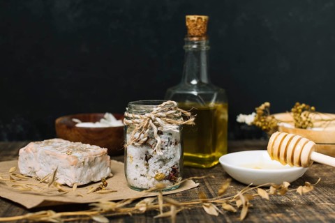 Naturel soap bar with olive oil honey