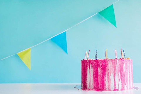Nice birthday cake flag garland