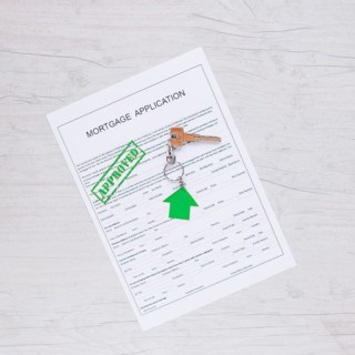 Paper credit request with green stamp
