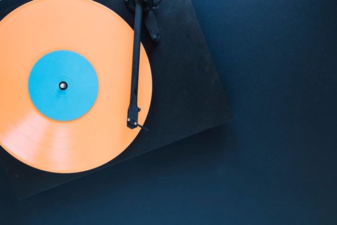 Record player black background